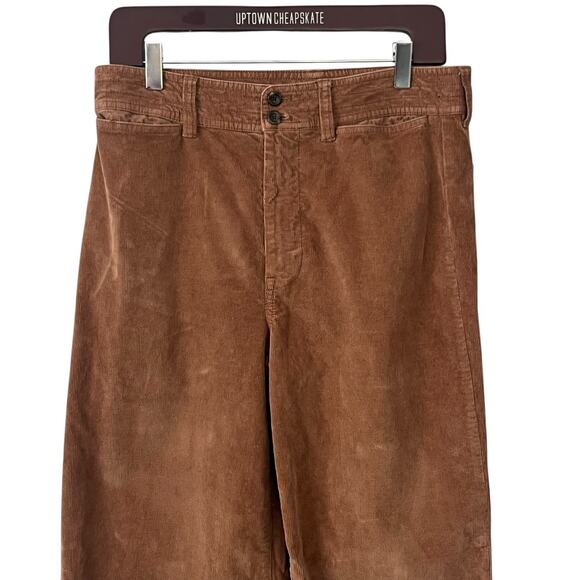 Faherty Softstretch Cord Pant 30 High Waist Wide Leg Patch Pocket Organic Cotton - Picture 4 of 9